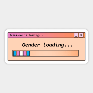 gender loading/ trans fem Sticker